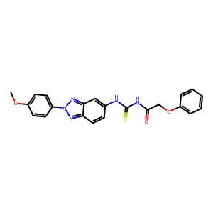 N-[[2-(4-methoxyphenyl)benzotriazol-5-yl]carbamothioyl]-2-phenoxyacetamide structure