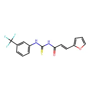 (E)-3-(furan-2-yl)-N-[[3-(trifluoromethyl)phenyl]carbamothioyl]prop-2-enamide structure