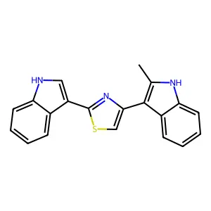 3-[2-(1H-indol-3-yl)-1,3-thiazol-4-yl]-2-methyl-1H-indole structure
