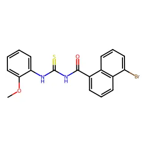 5-bromo-N-[(2-methoxyphenyl)carbamothioyl]naphthalene-1-carboxamide structure