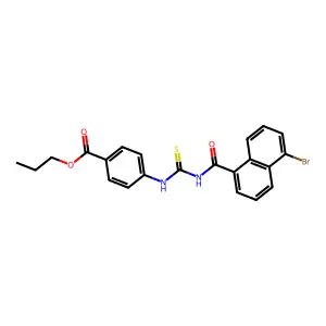 Propyl 4-({[(5-bromonaphthalen-1-yl)carbonyl]carbamothioyl}amino)benzoate structure