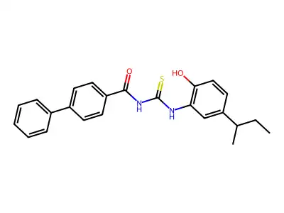 N-{[5-(butan-2-yl)-2-hydroxyphenyl]carbamothioyl}biphenyl-4-carboxamide structure