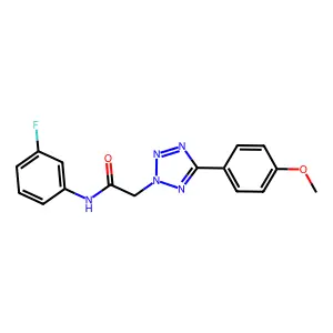 N-(3-fluorophenyl)-2-[5-(4-methoxyphenyl)-2H-tetraazol-2-yl]acetamide structure