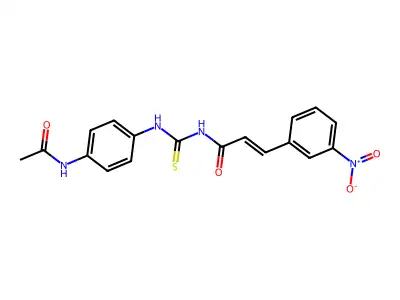 (E)-N-[(4-acetamidophenyl)carbamothioyl]-3-(3-nitrophenyl)prop-2-enamide structure