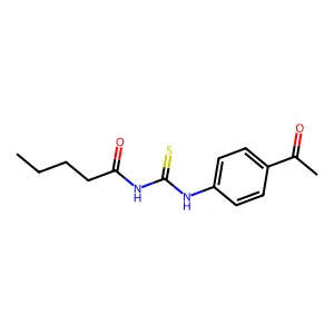 N-[(4-acetylphenyl)carbamothioyl]pentanamide structure