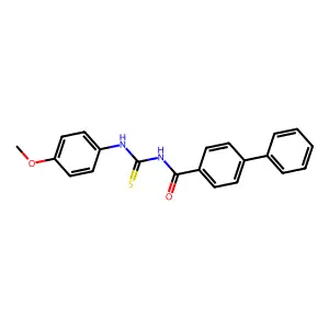 4-({[(4-Methoxyanilino)carbothioyl]amino}carbonyl)-1,1'-biphenyl structure