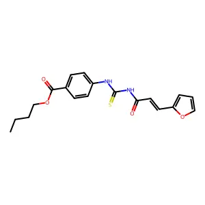 butyl 4-({[(2E)-3-(furan-2-yl)prop-2-enoyl]carbamothioyl}amino)benzoate structure