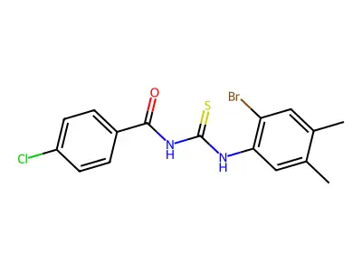 N-[(2-bromo-4,5-dimethylphenyl)carbamothioyl]-4-chlorobenzamide structure