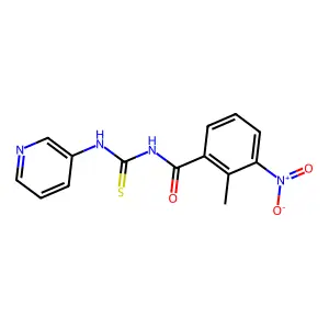 2-methyl-3-nitro-N-(pyridin-3-ylcarbamothioyl)benzamide structure