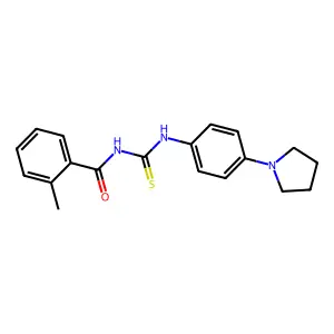2-methyl-N-[(4-pyrrolidin-1-ylphenyl)carbamothioyl]benzamide structure