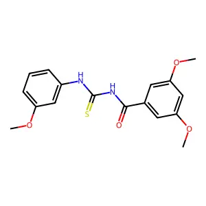 3,5-dimethoxy-N-[(3-methoxyphenyl)carbamothioyl]benzamide structure