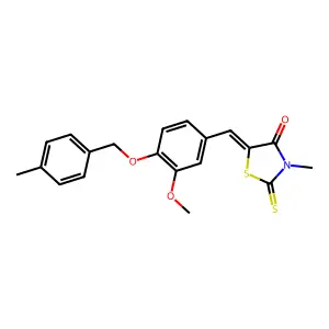 (5E)-5-[[3-methoxy-4-[(4-methylphenyl)methoxy]phenyl]methylidene]-3-methyl-2-sulfanylidene-1,3-thiazolidin-4-one structure