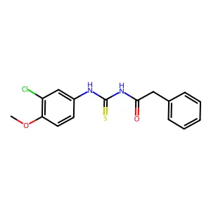 N-[(3-chloro-4-methoxyphenyl)carbamothioyl]-2-phenylacetamide structure