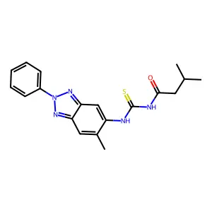 3-methyl-N-[(6-methyl-2-phenylbenzotriazol-5-yl)carbamothioyl]butanamide structure