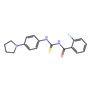 2-fluoro-N-[(4-pyrrolidin-1-ylphenyl)carbamothioyl]benzamide structure