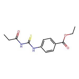 Ethyl 4-(propanoylcarbamothioylamino)benzoate structure