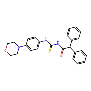 N-[(4-morpholin-4-ylphenyl)carbamothioyl]-2,2-diphenylacetamide structure