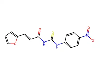 (E)-3-(furan-2-yl)-N-[(4-nitrophenyl)carbamothioyl]prop-2-enamide structure