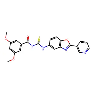 3,5-dimethoxy-N-[(2-pyridin-3-yl-1,3-benzoxazol-5-yl)carbamothioyl]benzamide structure