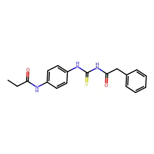 N-(4-{[(phenylacetyl)carbamothioyl]amino}phenyl)propanamide structure