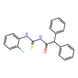 N-[(2-fluorophenyl)carbamothioyl]-2,2-diphenylacetamide structure