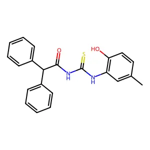 N-[(2-hydroxy-5-methylphenyl)carbamothioyl]-2,2-diphenylacetamide structure
