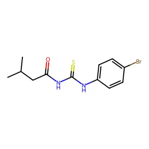 N-[(4-bromophenyl)carbamothioyl]-3-methylbutanamide structure