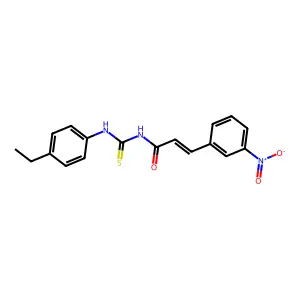 (E)-N-[(4-ethylphenyl)carbamothioyl]-3-(3-nitrophenyl)prop-2-enamide structure