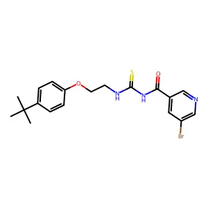 5-bromo-N-[2-(4-tert-butylphenoxy)ethylcarbamothioyl]pyridine-3-carboxamide structure