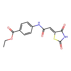(Z)-ethyl 4-(2-(2,4-dioxothiazolidin-5-ylidene)acetamido)benzoate structure