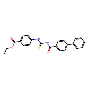 Ethyl 4-{[(biphenyl-4-ylcarbonyl)carbamothioyl]amino}benzoate structure