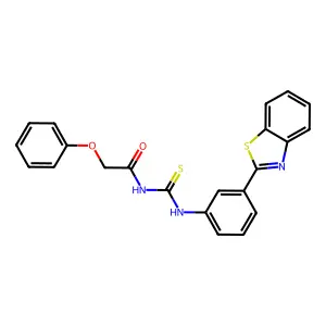 N-[[3-(1,3-benzothiazol-2-yl)phenyl]carbamothioyl]-2-phenoxyacetamide structure