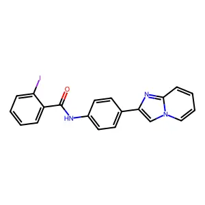 N-(4-imidazo[1,2-a]pyridin-2-ylphenyl)-2-iodobenzamide structure