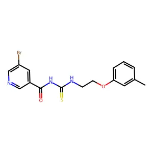 5-bromo-N-[2-(3-methylphenoxy)ethylcarbamothioyl]pyridine-3-carboxamide structure
