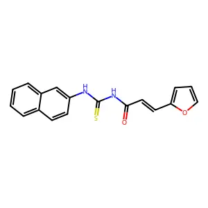 (E)-3-(furan-2-yl)-N-(naphthalen-2-ylcarbamothioyl)prop-2-enamide structure