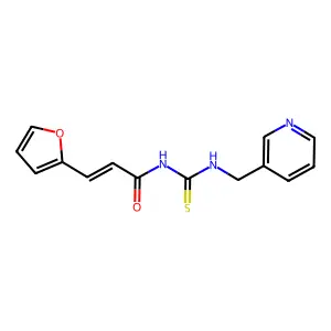 (E)-3-(furan-2-yl)-N-(pyridin-3-ylmethylcarbamothioyl)prop-2-enamide structure