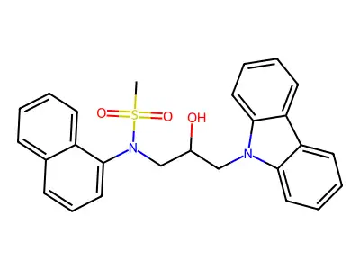 N-(3-carbazol-9-yl-2-hydroxypropyl)-N-naphthalen-1-ylmethanesulfonamide structure