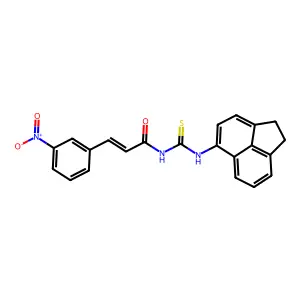 (2E)-N-(1,2-dihydroacenaphthylen-5-ylcarbamothioyl)-3-(3-nitrophenyl)prop-2-enamide structure