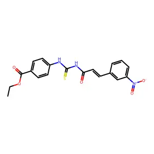 ethyl 4-({[(2E)-3-(3-nitrophenyl)prop-2-enoyl]carbamothioyl}amino)benzoate structure