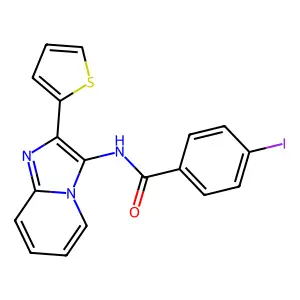 4-Iodo-N-[2-(thiophen-2-YL)imidazo[1,2-A]pyridin-3-YL]benzamide structure