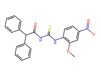 N-[(2-methoxy-4-nitrophenyl)carbamothioyl]-2,2-diphenylacetamide structure