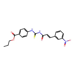 propyl 4-({[(2E)-3-(3-nitrophenyl)prop-2-enoyl]carbamothioyl}amino)benzoate structure