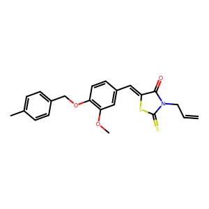 (5E)-5-[[3-methoxy-4-[(4-methylphenyl)methoxy]phenyl]methylidene]-3-prop-2-enyl-2-sulfanylidene-1,3-thiazolidin-4-one structure