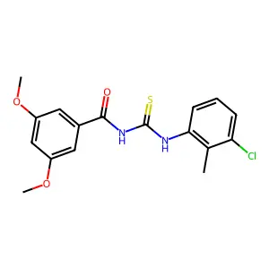 N-[(3-chloro-2-methylphenyl)carbamothioyl]-3,5-dimethoxybenzamide structure