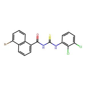 5-bromo-N-[(2,3-dichlorophenyl)carbamothioyl]naphthalene-1-carboxamide structure