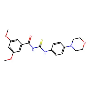 3,5-dimethoxy-N-[(4-morpholin-4-ylphenyl)carbamothioyl]benzamide structure
