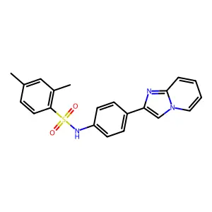 N-(4-imidazo[1,2-a]pyridin-2-ylphenyl)-2,4-dimethylbenzenesulfonamide structure