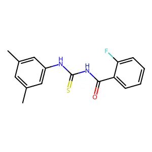 N-[(3,5-dimethylphenyl)carbamothioyl]-2-fluorobenzamide structure