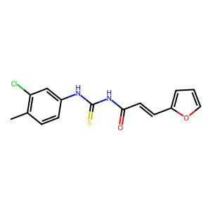 (E)-N-[(3-chloro-4-methylphenyl)carbamothioyl]-3-(furan-2-yl)prop-2-enamide structure
