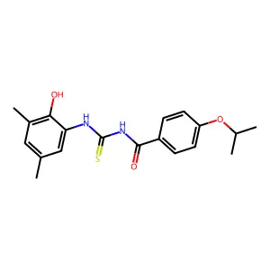 N-[(2-hydroxy-3,5-dimethylphenyl)carbamothioyl]-4-propan-2-yloxybenzamide structure